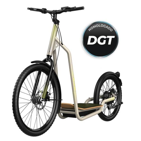 Cecotec Troton Monopattino Elettrico - Potenza 1000W - Ruote Grandi 20" e 26" - Autonomia 50km - Omologato DGT - Base XL Legno - Freni a Disco - Velocità 25km/h - Colore Beige