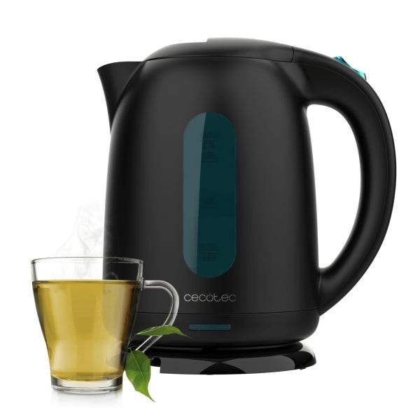 Cecotec Thermosense 180 Bollitore Acqua Elettrico - Potenza 2200W - Capacità 1.7L - Senza BPA - Filtro Anticalcare Rimovibile - Base Girevole 360° - Spegnimento Automatico - Colore Nero