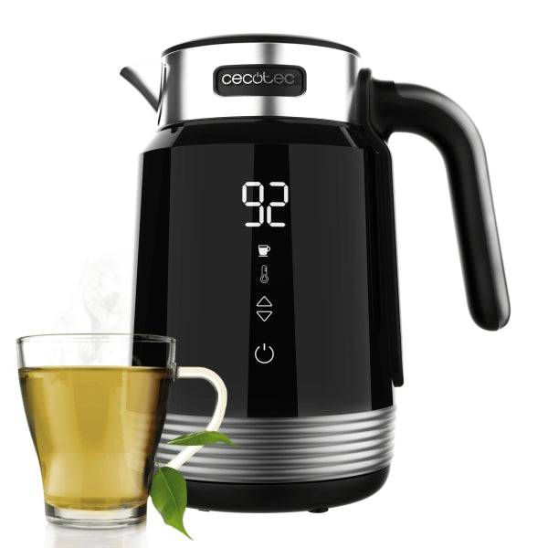Cecotec ThermoSense 600 Touch Black Bollitore Elettrico - 2200W - Capacità 1,7L - Acciaio Inossidabile - Privo di BPA - Display Tattile - Regolazione Temperatura - Spegnimento Automatico - Colore Nero