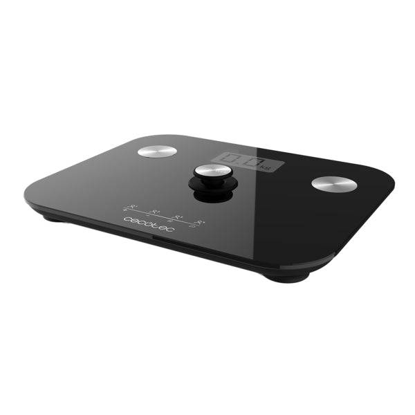 Cecotec Surface Precision EcoPower 10100 Full Healthy Black Bilancia Pesapersone fino a 180kg - Misurazione Bioimpedenza - Vetro Temperato - 4 Sensori - Piedini Antiscivolo - Ultrasottile - Colore Nero