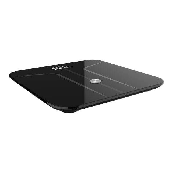 Cecotec Surface Precision 9750 Smart Healthy Bilancia Pesapersone fino a 180kg - Bluetooth 4.0 - Piedini Antiscivolo - Funzione Bambino - Vetro Temperato - 4 Sensori - Metro da Sarto - 300x300mm - Colore Nero