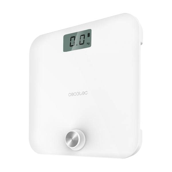 Cecotec Surface Precision 10000 Healthy White Bilancia Pesapersone - Energia senza Pile - 4 Sensori di Precisione - Cristallo Temperato - Display LCD - Spegnimento Automatico - Piedini Antiscivolo - Colore Bianco