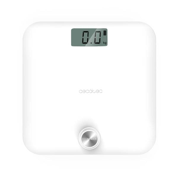 Cecotec Surface Precision 10000 Healthy White Bilancia Pesapersone - Energia senza Pile - 4 Sensori di Precisione - Cristallo Temperato - Display LCD - Spegnimento Automatico - Piedini Antiscivolo - Colore Bianco