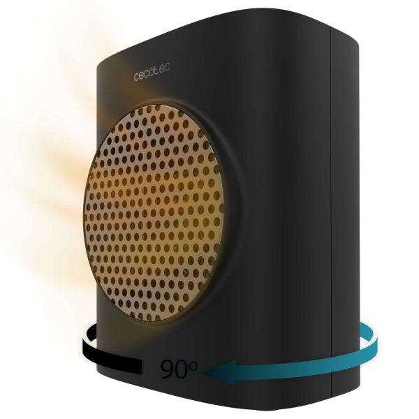 Cecotec ReadyWarm 1570 Max Ceramic Rotate Smart Termoventilatore da Tavolo - Potenza 1500W - Riscalda fino a 15m2 - Termostato Regolabile - Sicurezza Tripla - Colore Nero