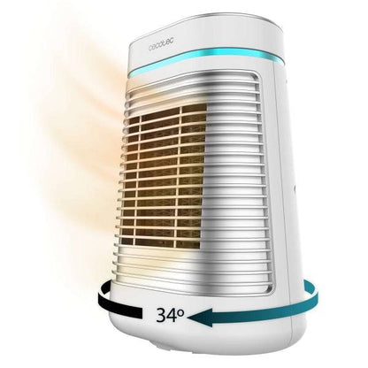 Cecotec ReadyWarm 1550 Max Ceramic Rotate Smart Termoventilatore da Tavolo - Potenza 1500W - Termostato Regolabile - Oscillante - Pannello Digitale - Sicurezza Tripla - Colore Bianco