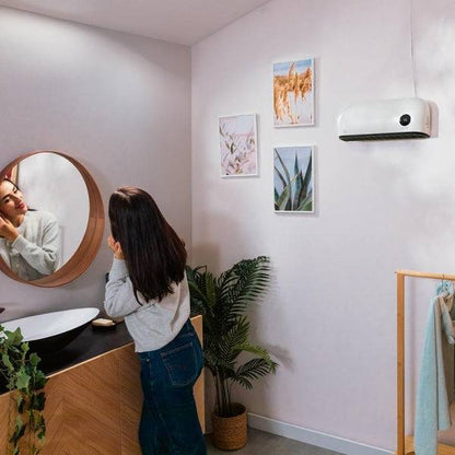 Cecotec ReadyWarm 2000 Max Box Ceramic Termoventilatore da Parete - 2000W - Copertura fino a 20m2 - IPX2 - Telecomando e WiFi - Display LED - Termostato - Timer 12h - Colore Bianco