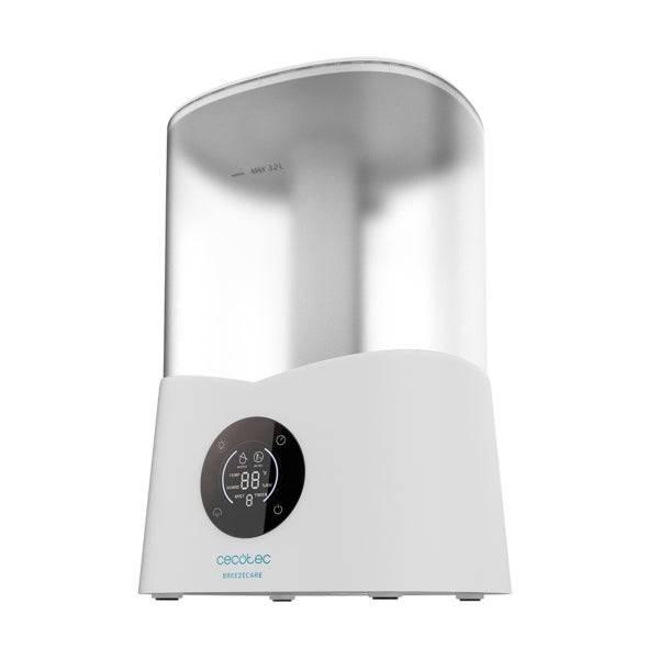 Cecotec BreezeCare 2600 Light Smart Umidificatore Aria - 25W - Serbatoio 3.2L - 260ml/h - Copertura fino a 40m² - Touch - 3 Velocità - Timer - LED - 19.8x18x29cm - Colore Bianco