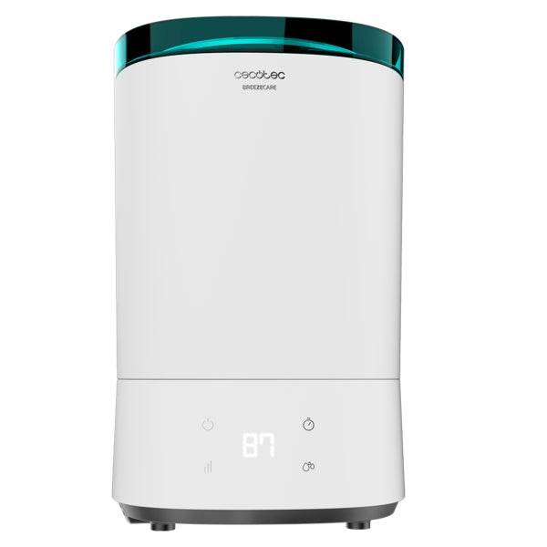 Cecotec Breeze Care 3000 Umidificatore d'Aria - 30W - Capacità di 5.5L - 330 ml/h - Controllo Umidità dal 30 al 90% - Copertura fino a 30m2 - Autonomia 24h - Modalità Notte - 21.4x21.4x33.3cm - Colore Bianco