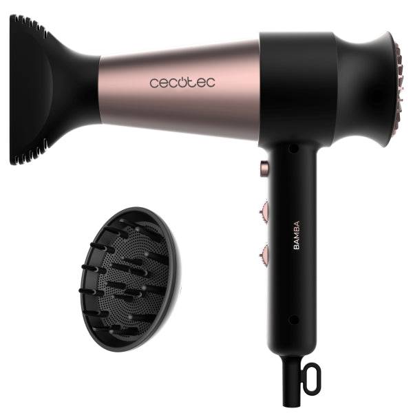 Cecotec Bamba IoniCare RockStar Retro Asciugacapelli - 2000W - Ioni Negativi - Diffusore - Funzione Aria Fredda - Controllo Regolabile di Temperatura e Velocità - Filtro Facile da Pulire - Colore Nero