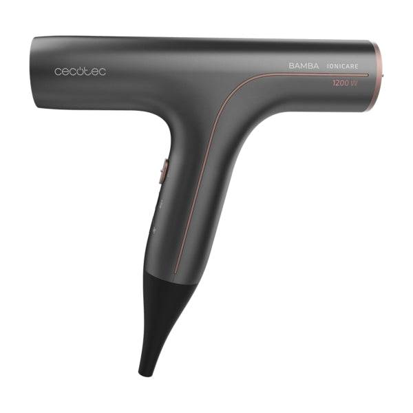 Cecotec Bamba Ionicare 6000 RockStar Soft Asciugacapelli 2 in 1 - Selettore Tattile - Riscaldamento Ultrarapido - Intervallo da 140 a 200°C - Punta Fredda - Cavo Girevole 360º - Colore Grigio Scuro