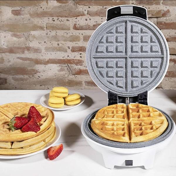 Cecotec Fun Gofrestone 3In1 Piastra per Waffle - Potenza 700W - Piastre Intercambiabili - Rivestimento Antiaderente - Indicatore Luminoso - Protezione Surriscaldamento - Base Antiscivolo - Colore Bianco