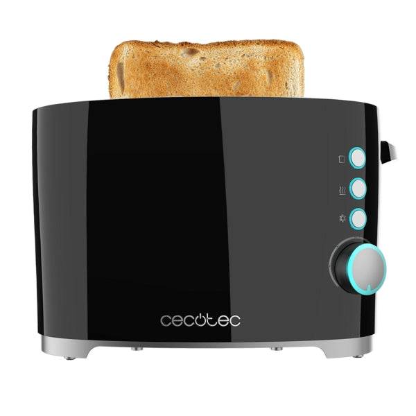 Cecotec Toast and Taste Double B Tostapane Doppia Fessura - 650W - Fessura Larga - Pinze per Tostature - 7 Livelli - Funzioni Scongelamento e Riscaldatura - Vassoio Raccoglibriciole Estraibile - Colore Nero