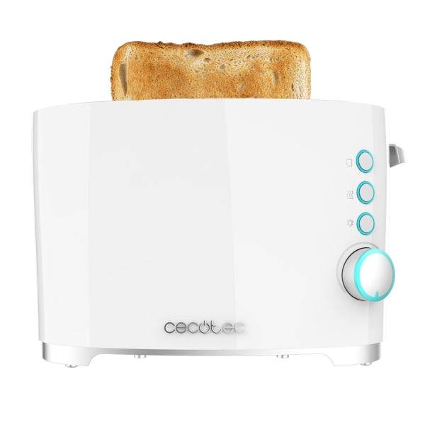 Cecotec Toast and Taste DoubleW Tostapane Doppia Fessura - 650W - Fessura Larga - Pinze per Tostature - 7 Livelli - Funzioni Scongelamento e Riscaldatura - Vassoio Raccoglibriciole Estraibile - Colore Bianco