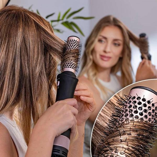 Cecotec Bamba CeramicCare 10in1 Styler Spazzola Lisciante 10 in 1 - Potenza 1500W - Rivestimento Ceramica - Funzione Aria Fredda - Cavo Girevole 360° - Testine Assortite - Nero