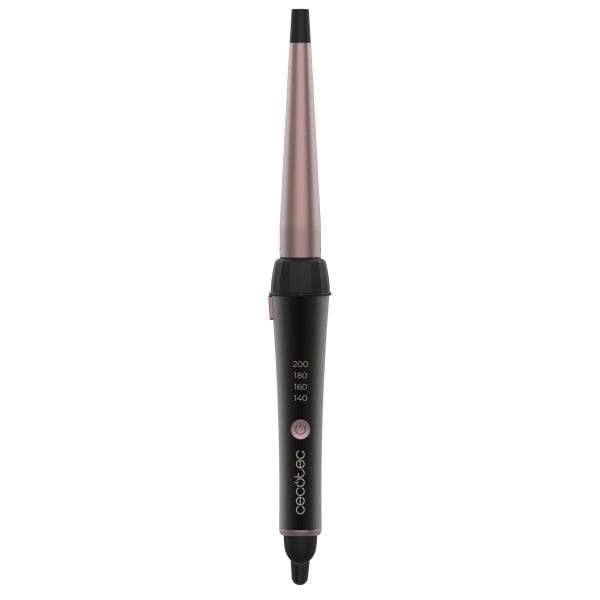 Cecotec SurfCare TwistConic Arricciacapelli 25mm - Gomito 90° - Guanto Termico e Astuccio - Ceramico - Temperatura da 140 a 200°C - Cavo 360° - 2 Clip per Capelli - Colore Nero e Rosa