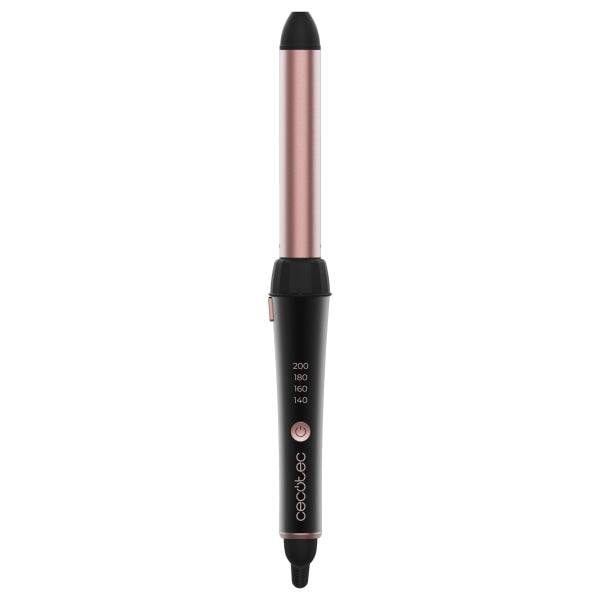 Cecotec SurfCare MultiWaves Arricciacapelli 25mm - Rivestimento Ceramica - Angolo 90° - Guanto e Clip - Testine Assortite - Temperatura 140-200°C - Nero e Rosa