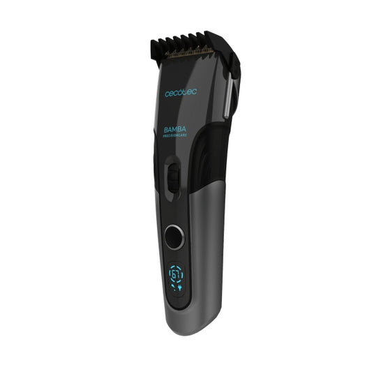 Cecotec Bamba PrecisionCare Titan Tagliacapelli Wireless - Lame in Titanio - Batteria da 90min di Autonomia - 3 Pettini Guida - Uso con e senza Cavo - Blocco di Sicurezza - Colore Nero