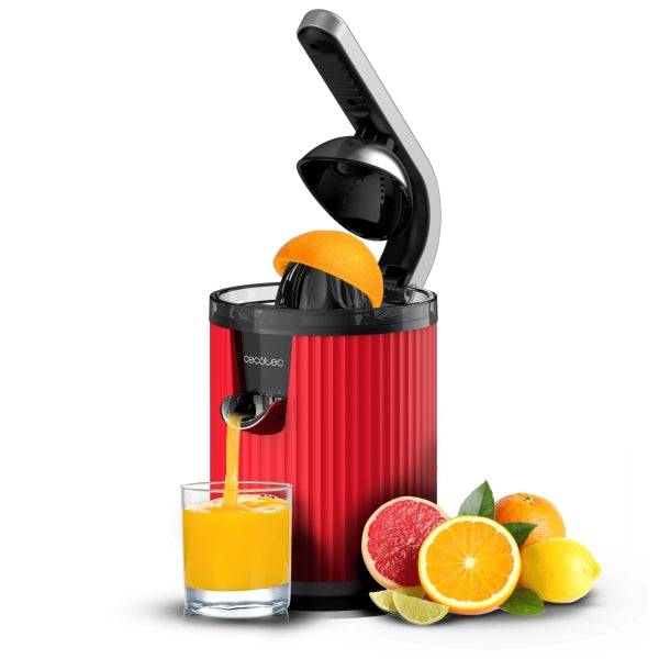 Cecotec Xqueeze RetroJuice 600 Spremiagrumi Elettrico - 600W - Filtro Acciaio Inossidabile - Coni Smontabili - Leva Pressione - Sistema Antigoccia - Pezzi Idonei Lavastoviglie - Colore Rosso