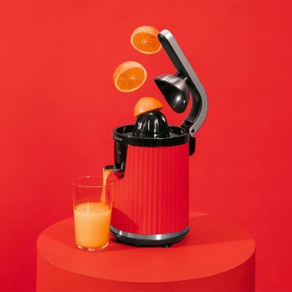 Cecotec Xqueeze RetroJuice 600 Spremiagrumi Elettrico - 600W - Filtro Acciaio Inossidabile - Coni Smontabili - Leva Pressione - Sistema Antigoccia - Pezzi Idonei Lavastoviglie - Colore Rosso