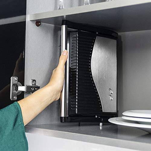 Cecotec Rock'nGrill 750 Full Open Griglia Elettrica - 750W - Apertura 180º - Rivestimento Antiaderente - Piastra Flottante - Indicatore Luminoso - Chiusura Verticale con Pinza - 23x14.5cm - Colore Nero