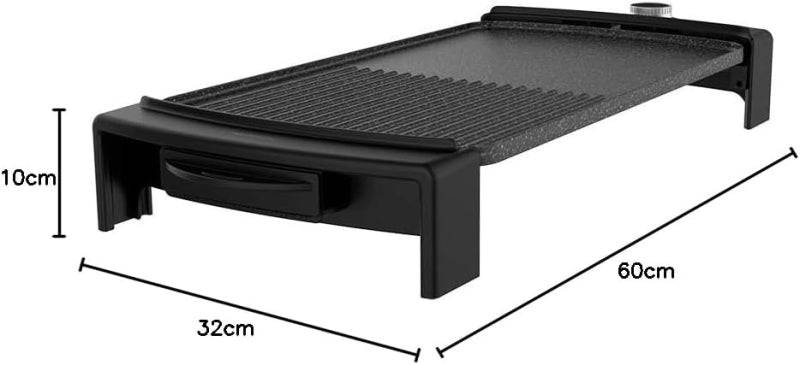 Cecotec Tasty and Grill 2500 RockWater MixGrill Piastra Elettrica - 2150W - Antiaderente - Superficie Mista - Termostato - Lavabile in Lavastoviglie - Vassoio Raccogligrasso - Maniglie Fredde al Tatto - Colore Nero