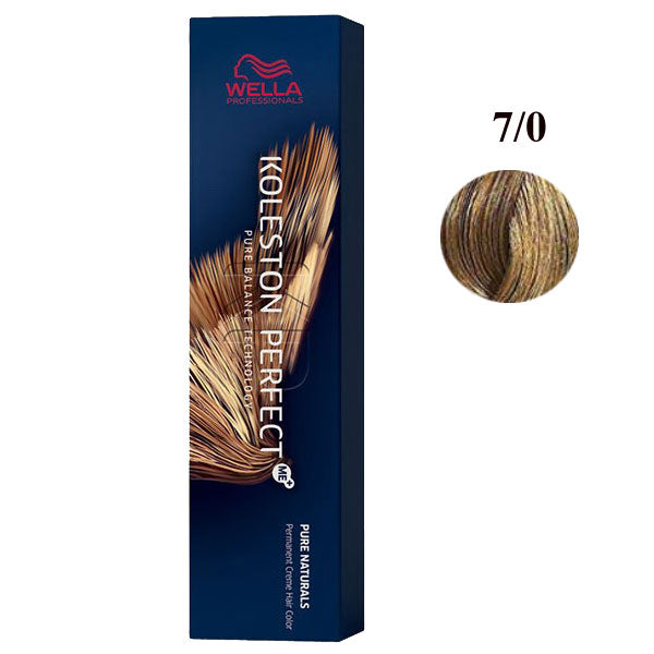 Tinta per capelli Wella Koleston Perfect in tonalità 7/0, colore castano dorato, formula permanente, SKU: 657202