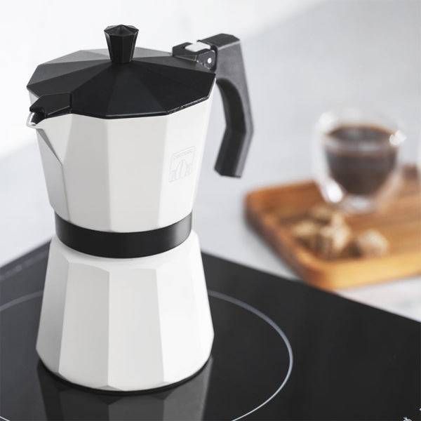Cecotec Mokclassic 1200 Macchinetta Caffè Italiana 12 Tazze - Alluminio Pressofuso - Idonea per Gas, Elettrico e Vetroceramica - Facile da Smontare - Guarnizione Silicone - Valvola di Sicurezza - Colore Beige