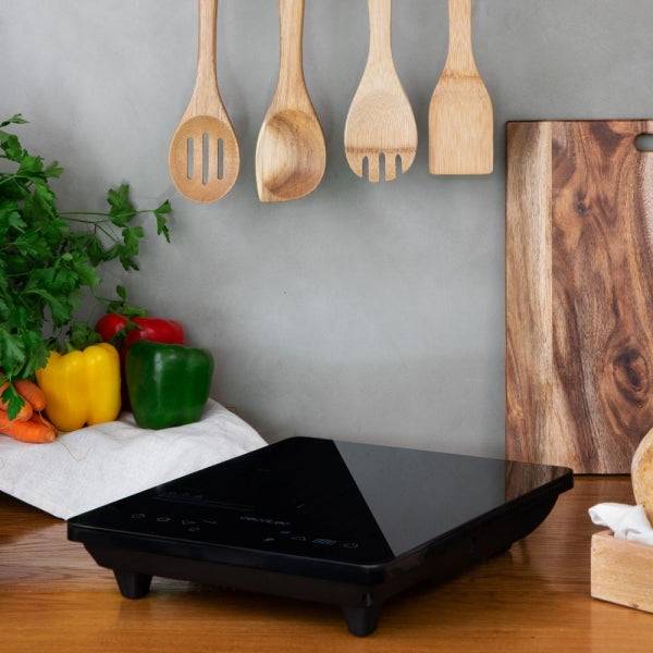 Cecotec Full Crystal Onyx Piastra a Induzione Portatile - 2000W - Vetro Alta Resistenza - Touchscreen - 10 Livelli - Temperatura da 60 a 260°C - Timer - Adatta per Padelle 28cm - Colore Nero