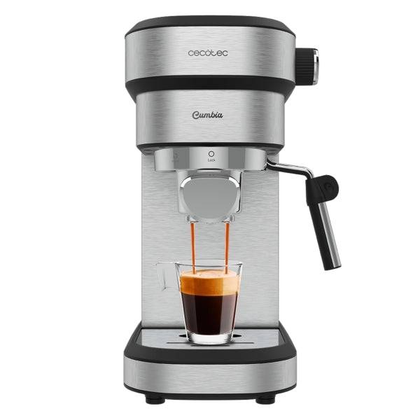 Cecotec Cafelizzia 790 Steel DUO Macchina Caffè Espresso - 1350W - Pressione 20Bar - Doppia Uscita Caffè - Vaporizzatore Orientabile - Serbatoio 1,2L Estraibile - Filtro per Capsule - Acciaio Inossidabile