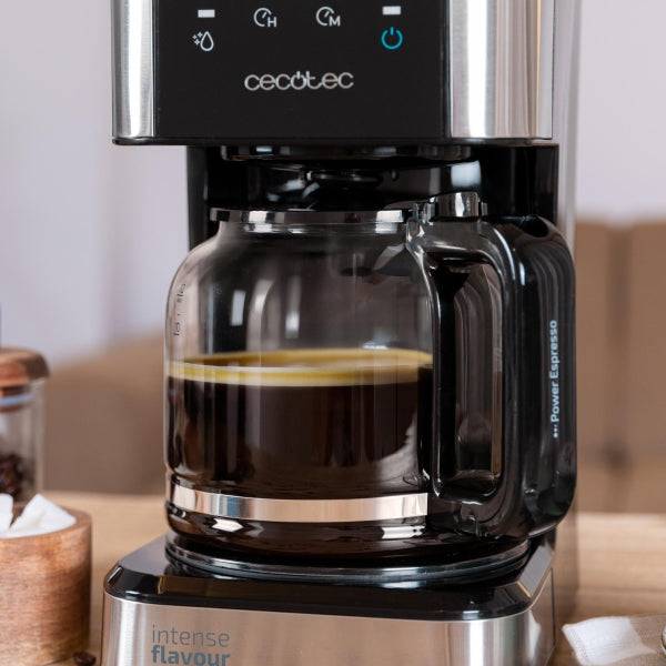 Cecotec Coffee 66 Drop and Touch Macchina Caffè a Filtro - 950W - Pannello Touch Retroilluminato - Caraffa Vetro Resistente - Capacità 12 Tazze - Antigoccia - Timer - Spegnimento Automatico - Colore Nero