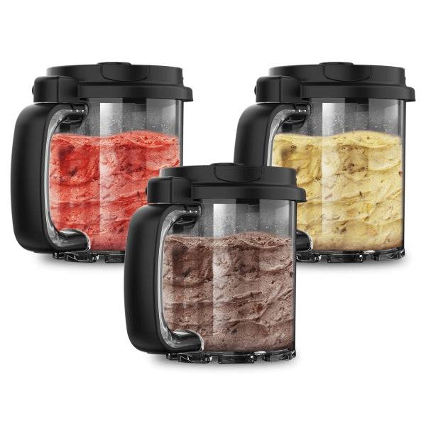 Cecotec GelaCups 2100 Barattoli per Gelatiera Gelatec 2100 - Senza BPA - Capacità 700ml - Coperchio Igienico - Ideale per Gelato - Facile da Condividere - Colore Nero