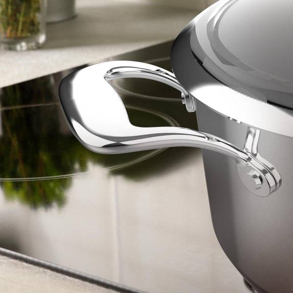 Cecotec Polka Classy Pentola da 24cm di Diametro - Capacità 4L - Acciaio Inossidabile 18/10 - Coperchio in Vetro e Acciaio - Rivestimento Antiaderente - Lavabile in Lavastoviglie - Compatibile con Induzione