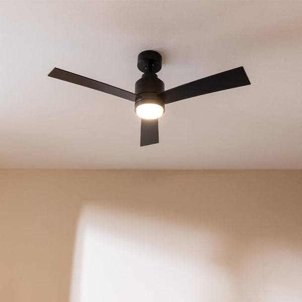 Cecotec EnergySilence Aero 4850 Style Black Ventilatore da Soffitto con 3 Pale e Luce Integrata - 30W - Diametro 48" - LED 22W - 6 Velocità - Modalità Inverno - Timer Regolabile - Colore Nero