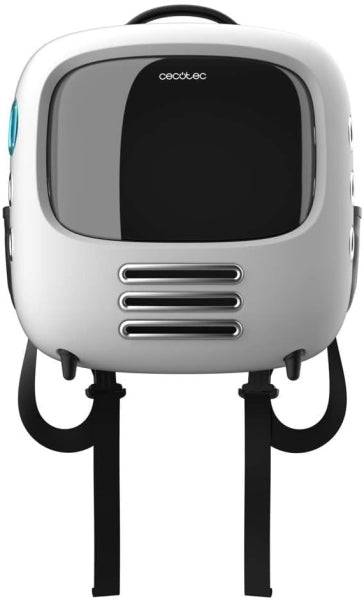 Cecotec Pumba 1800 Travel Fan Trasportino con Finestra - Sistema di Ventilazione con 2 Velocità - per Animali Domestici fino a 8kg - Luce Interna - Ergonomico - Tasca Laterale - 43x42x27.6cm - Colore Bianco