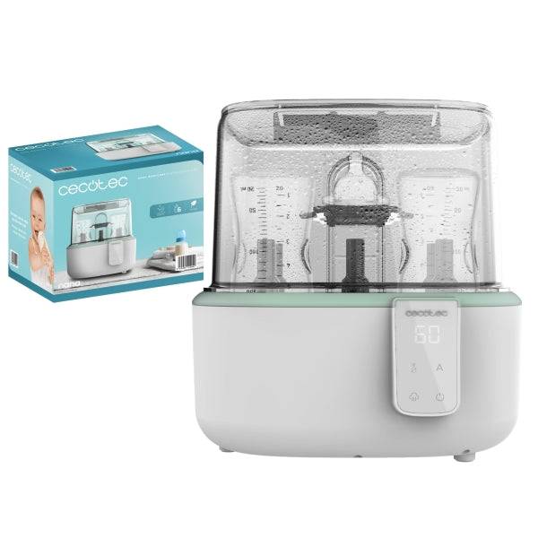 Cecotec Nana BabyCare DigitalSterilizer Sterilizzatore fino a 6 Biberon - 600W - Sterilizza in 8min - Privo BPA - Supporto Tettarelle - 3 Modalità - Display Digitale - Bianco