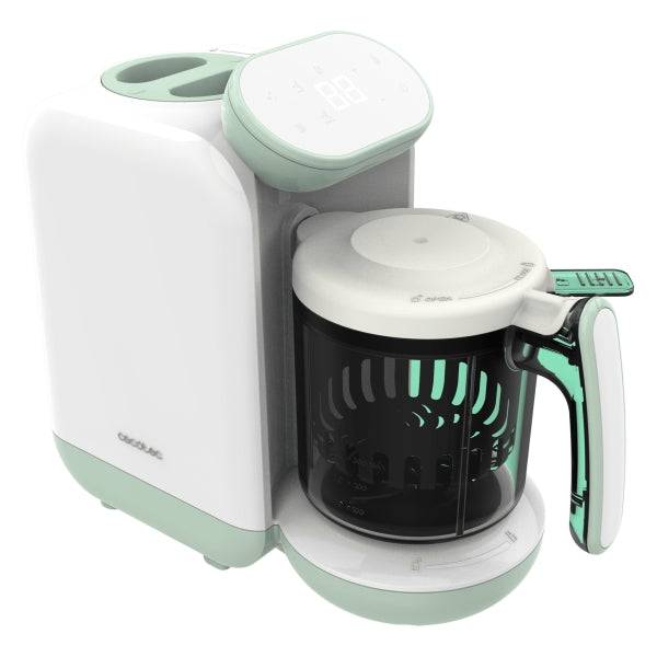 Cecotec Nana BabyCare FoodProcessor Robot Multifunzione 4 in 1 per Bebè - Senza BPA - Tattile - Cuoce e Frulla - Sterilizza Ciucci - Ricettario - Compatibile con Frutta e Carni - Colore Bianco