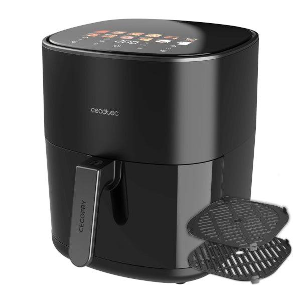 Cecotec Cecofry and Grill Duoheat 6500 Friggitrice ad Aria 3 in 1 - Potenza 2200W - Piastra - Griglia - Capacità 6,5L - Controllo Temperatura - 12 Menu Automatici - Colore Nero