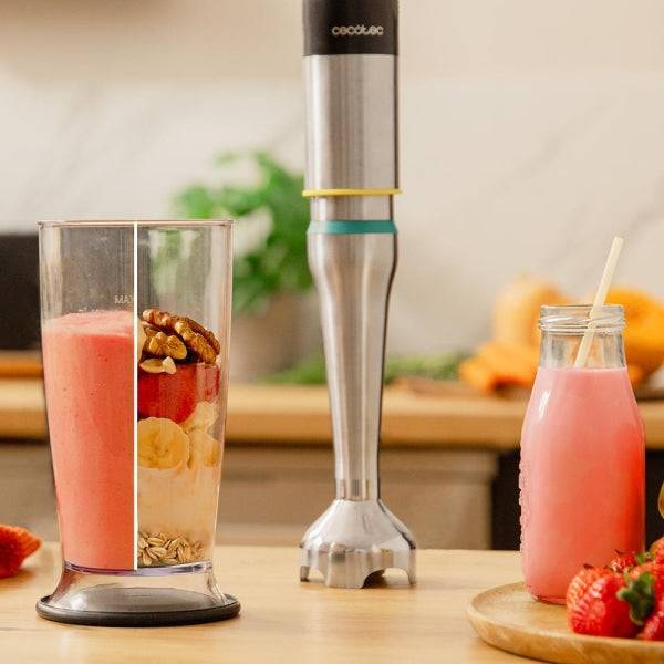 Cecotec Katana 12 Jar G Frullatore ad Immersione - Potenza 1200W - Lame in Titanio - Funzione Oscillante - 21 Velocità - Campana Antischizzo - Funzione Turbo - Bicchiere 800ml con Coperchio - Colore Nero