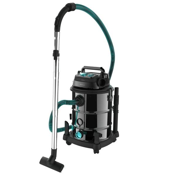 Cecotec Conga Rockstar Wet and Dry Steel Pro Tool Aspiratore Trainabile - 1600W - Carrozzeria Metallica - Serbatoio 30L - Filtraggio Multiplo - Presa per Accessori - Funzione Soffiante - Acciaio Inossidabile