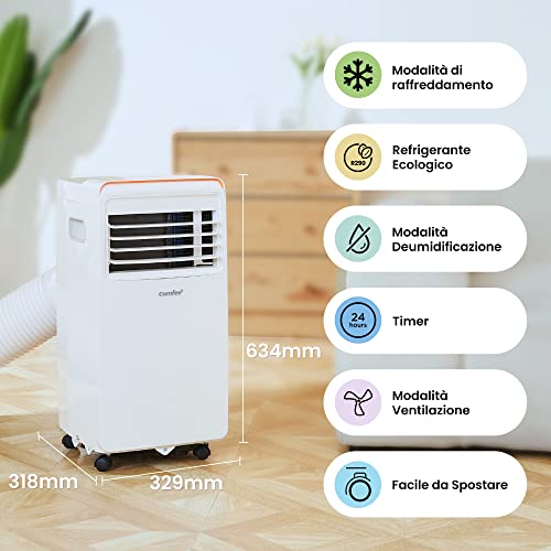 COMFEE' Condizionatore Portatile 9000 BTU, AMBRA 10C, 3-in-1, 25㎡/68m³, Timer 24H, Sleep Mode