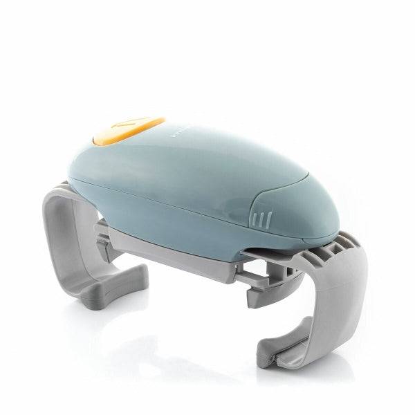 Innovagoods Lloucan Apriscatole e Vasetti Elettrico - Automatico - Facile da Usare - Regolabile - Funziona con 2 Pile AA - Spegnimento Automatico - 19.5x10.8x6.7cm - Colore Grigio e Blu