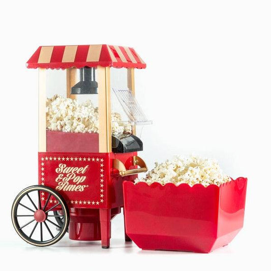 Innovagoods Sweet & Pop Times Macchina per Pop Corn ad Aria Calda - Potenza 1200W - Stile Vintage - Cucina senza Olio - Include Dosatore - Colore Rosso