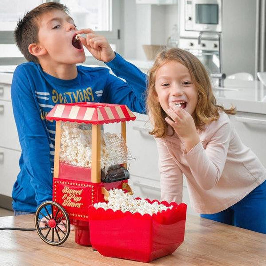 Innovagoods Sweet & Pop Times Macchina per Pop Corn ad Aria Calda - Potenza 1200W - Stile Vintage - Cucina senza Olio - Include Dosatore - Colore Rosso