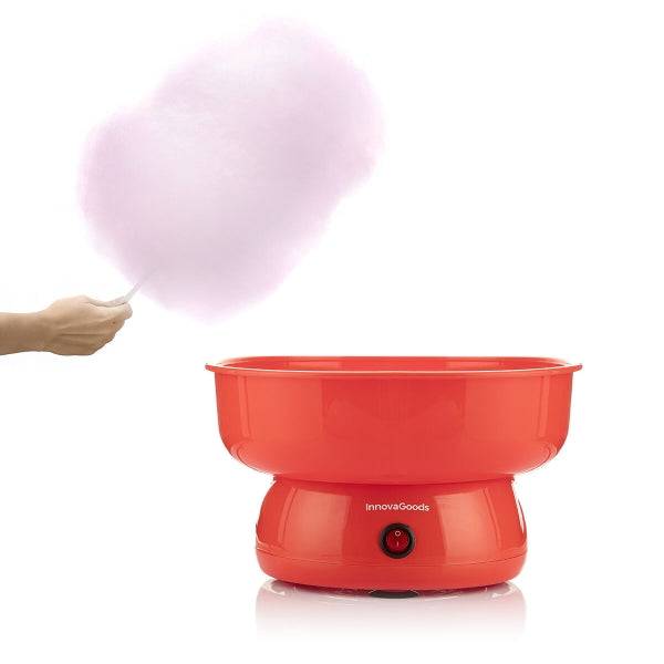 Innovagoods Cantty Macchina per Zucchero Filato - Potenza 450W - Facile da Pulire - Include Bastoncini e Cucchiaio - Ideale per Feste - Colore Rosso