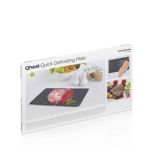 Innovagoods Piastra di Scongelamento Rapido Alimenti - Antiaderente - Stabile - Risparmio Energetico - Lega Metallica - Uso Universale - Pulizia Facile - 35x20.5x1cm - Colore Nero