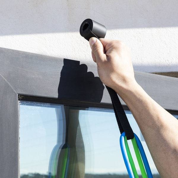 Innovagoods Tribainer Set 3 Fasce Resistenza con Accessori - Resistenza Regolabile - Guida Esercizi - Portatile - Maniglie Schiuma - Moschettoni Metallici - Colori secondo Livello