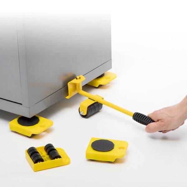 Innovagoods HeavEasy Attrezzo di Sollevamento e Trasporto Carichi fino a 200kg - Ruote 360º - Manico Antiscivolo - Multifunzione - Include Istruzioni - 35x9x10cm - Colore Giallo