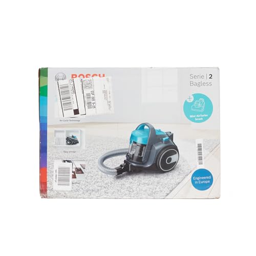 Bosch BGS05X240 Serie 2, Aspirapolvere senza Sacco, Potenza 800W, Salvaspazio, Silenzioso, Lavabile, Raggio d'azione 9 m, Turchese