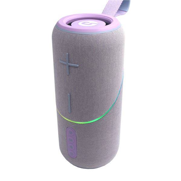 Coolsound Rainbow Beat Altoparlante Bluetooth True Wireless 20W - Autonomia fino a 3h - USB, MicroSD e Aux - Funzione Vivavoce - Radio FM - Illuminazione RGB - Colore Viola