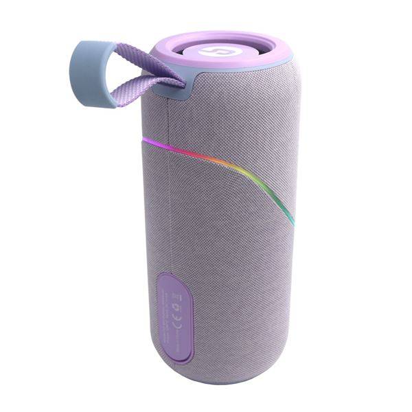 Coolsound Rainbow Beat Altoparlante Bluetooth True Wireless 20W - Autonomia fino a 3h - USB, MicroSD e Aux - Funzione Vivavoce - Radio FM - Illuminazione RGB - Colore Viola